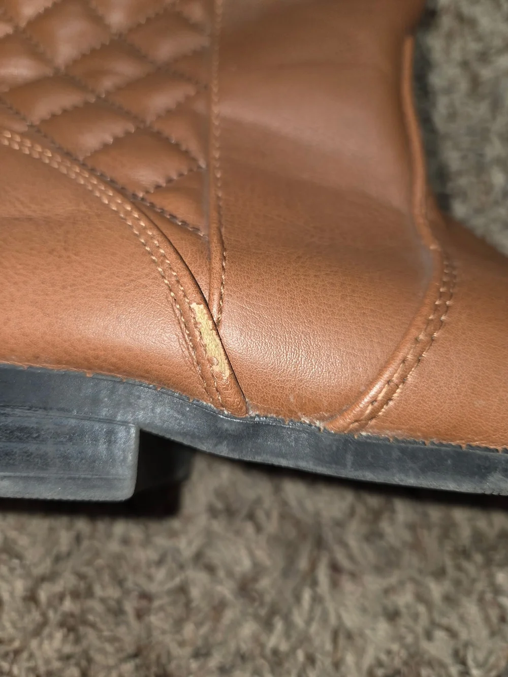 Arizona Jean Company Brown Quilted Kids Mid-Calf Boots with Tassels Sz 2M